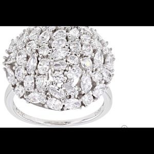 #283 4.00 CTW Rhodium Over SS Ring SZ 7